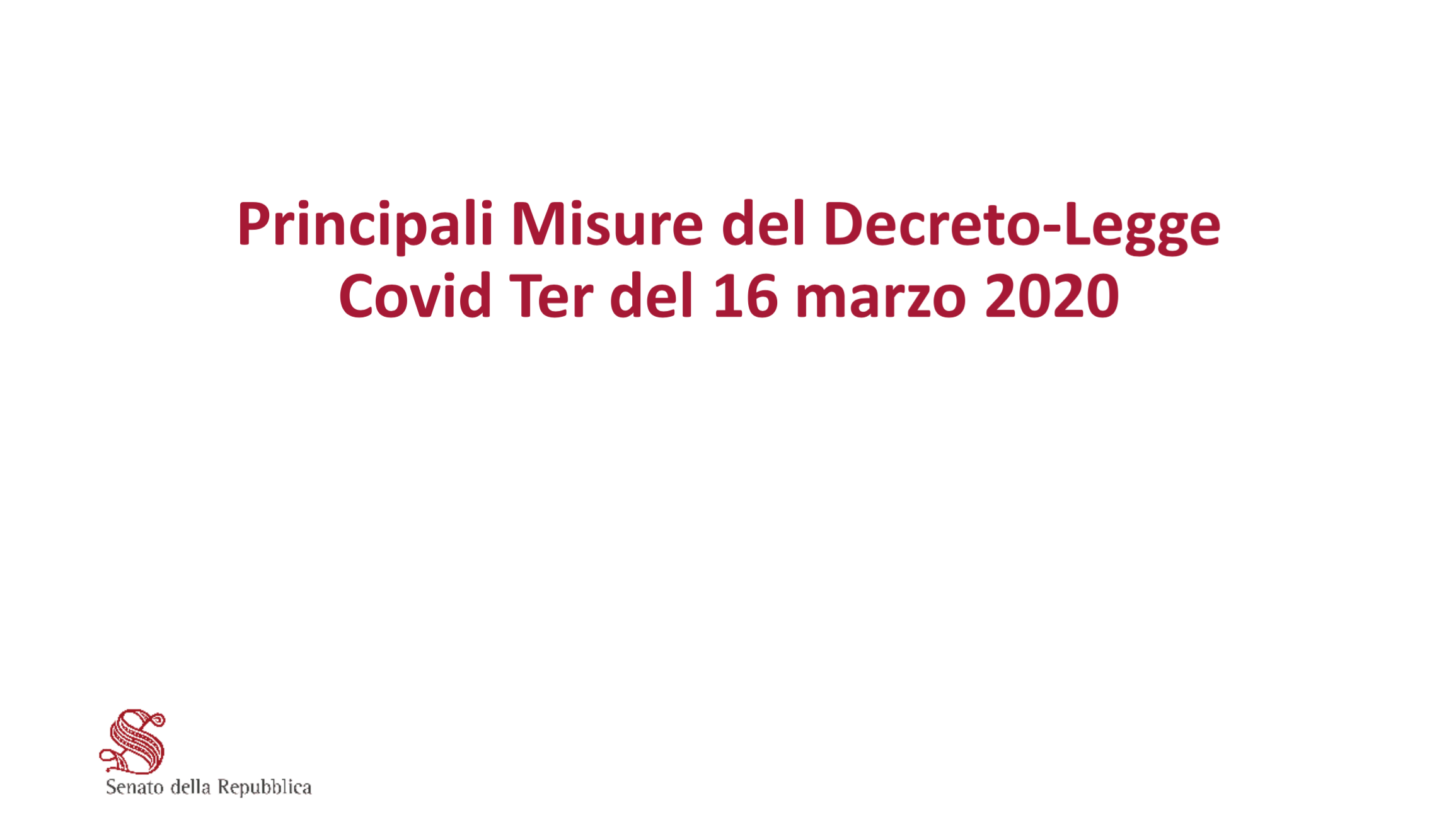 Covi per decreto 16 marzo 2020